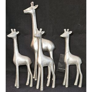 Lot of 4 H&S Collection Aluminum Giraffe Figurines Statue Decor Collection Metal